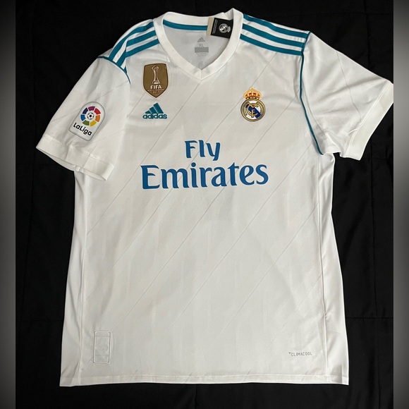 Ronaldo #7 2018 Real Madrid White Home Soccer Jersey Retro - Picture 2 of 6